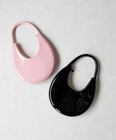 【 ２color 】 PVC ハーフムーンショルダーバッグ ／ PVC HALF MOON SHOULDER BAG