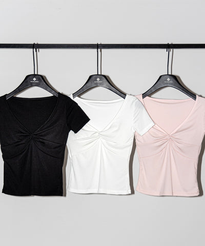 ⅤネックツイストスリムラインＴシャツ ／ V neck twist slim line T-shirts