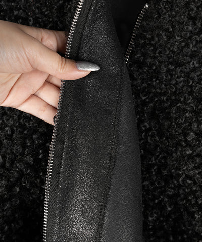 テディボアジップアップフーディクロップドコート ／ teddy boa zipup hoodie cropped cat