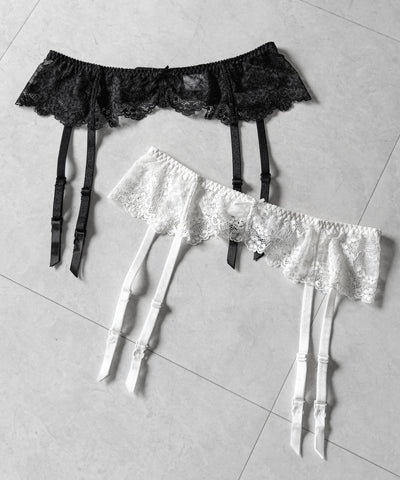 レースリボンストラップガーターベルト ／lace ribbon strap garter belt