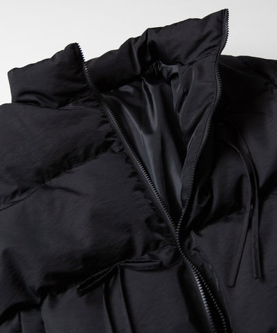 【 選べる３色展開 ／ 裾絞り可能２WAY 】ストラップリボンショートパフダウンジャケット ／ strap ribbon short puff down jacket