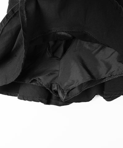 【 インパン裏地付 】レースアップブラックフリルミニスカート ／ laceup black frill mini skirt