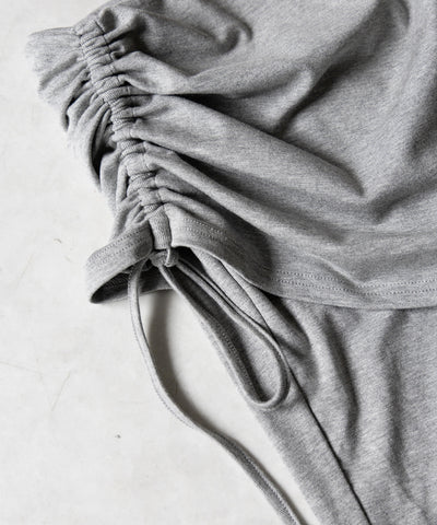 【 ワンホンセットアップ 】スクエアショートＴシャツ＋サイドシャーリングフレアパンツ ＳＥＴ ／ 【 SETUP 】square neck short T-shirts + side shirring flare pants