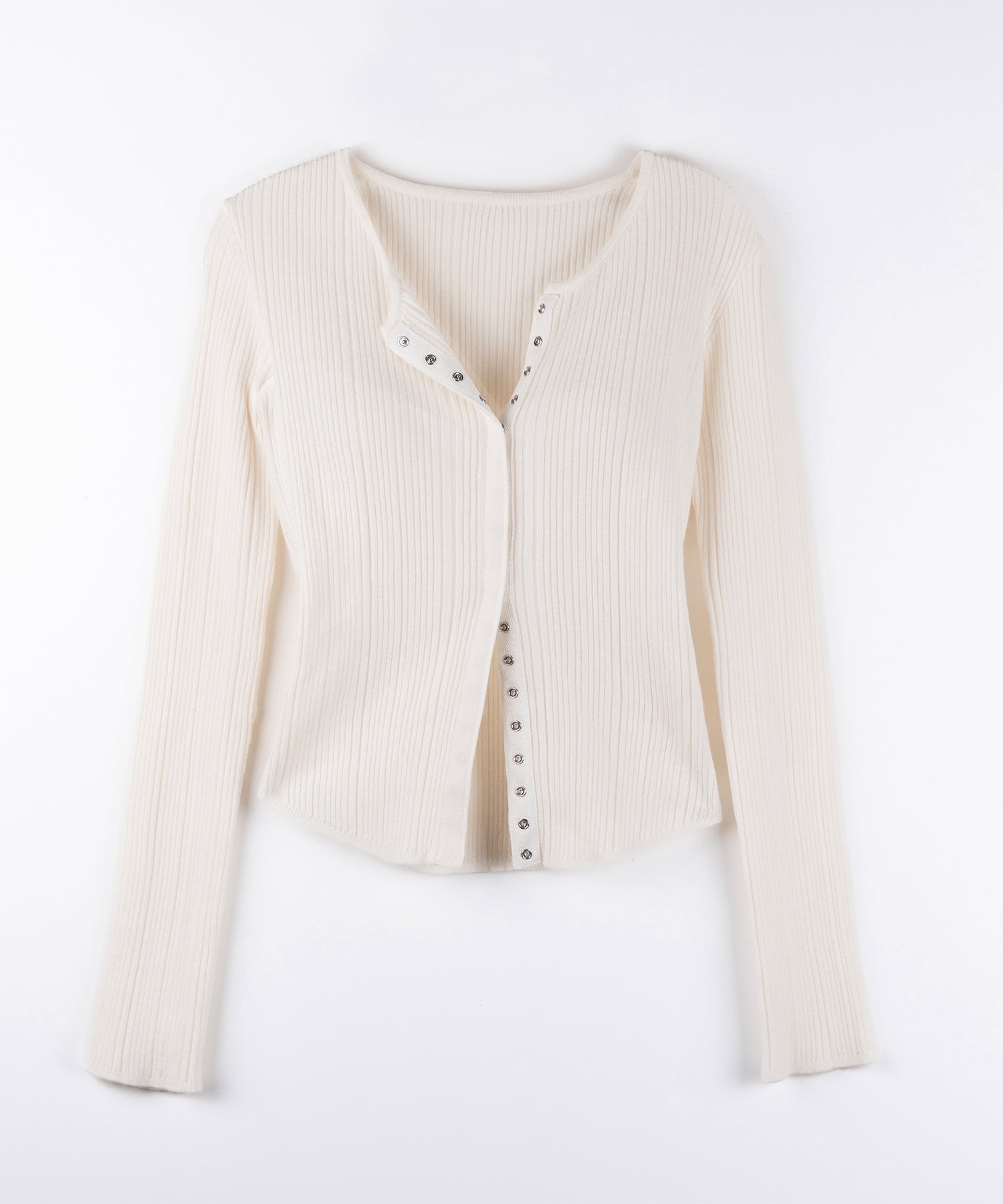 【 ３color 】スナップボタンリブニットスリムカーディガン ／ snap button rib knit slim cardigan