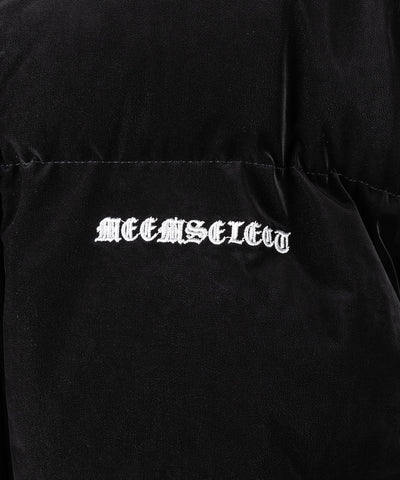 【 限定先行販売 】grunge logo embroidery short puff down jacket