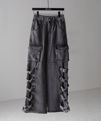 【 ４size 】ヴィンテージサイドベルテッドカーゴデニム ／ vintage side belted cargo denim