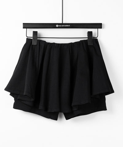 【 セットアップ 】ロゴプレート半袖トップス＋フレアミニスカパン SET ／( SETUP ) logo plate short sleeve tops + flared mini skirt pants