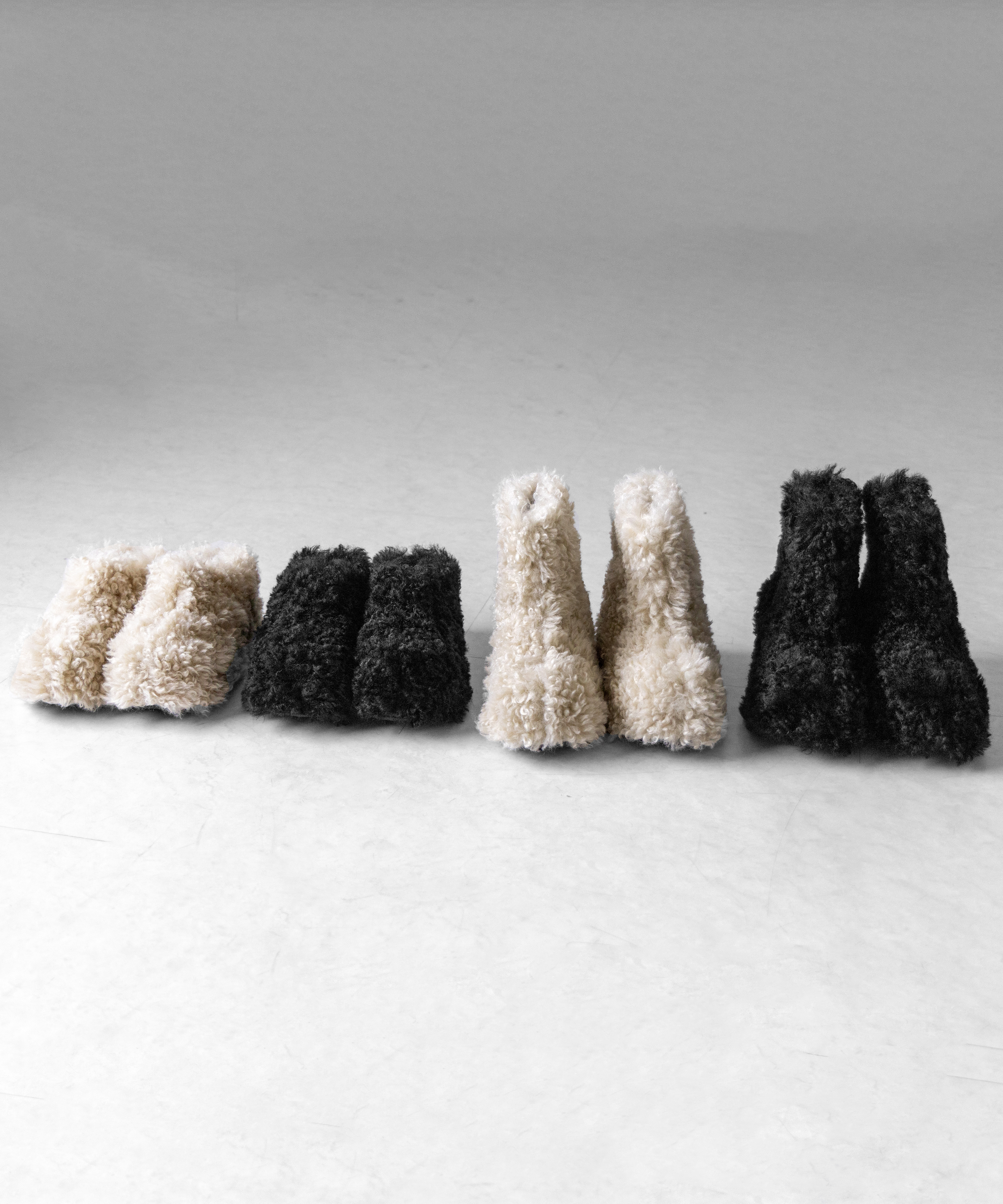 厚底テディボアショートブーツ ／ platform teddy boa short boots