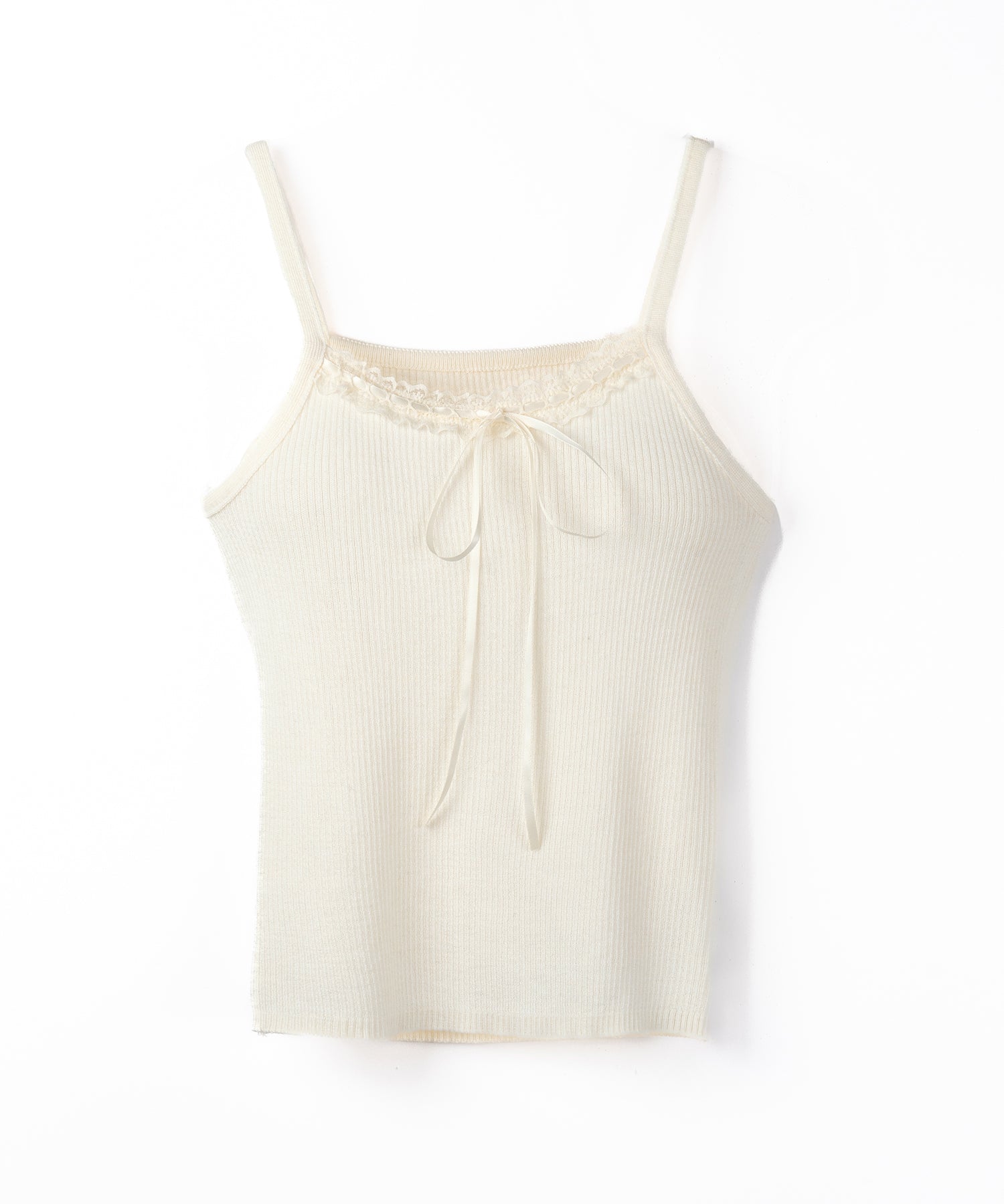 【 ２点セット 】リボンリブニットキャミソール ＋ カーディガンセット / ribbon rib knit camisole + cardigan set