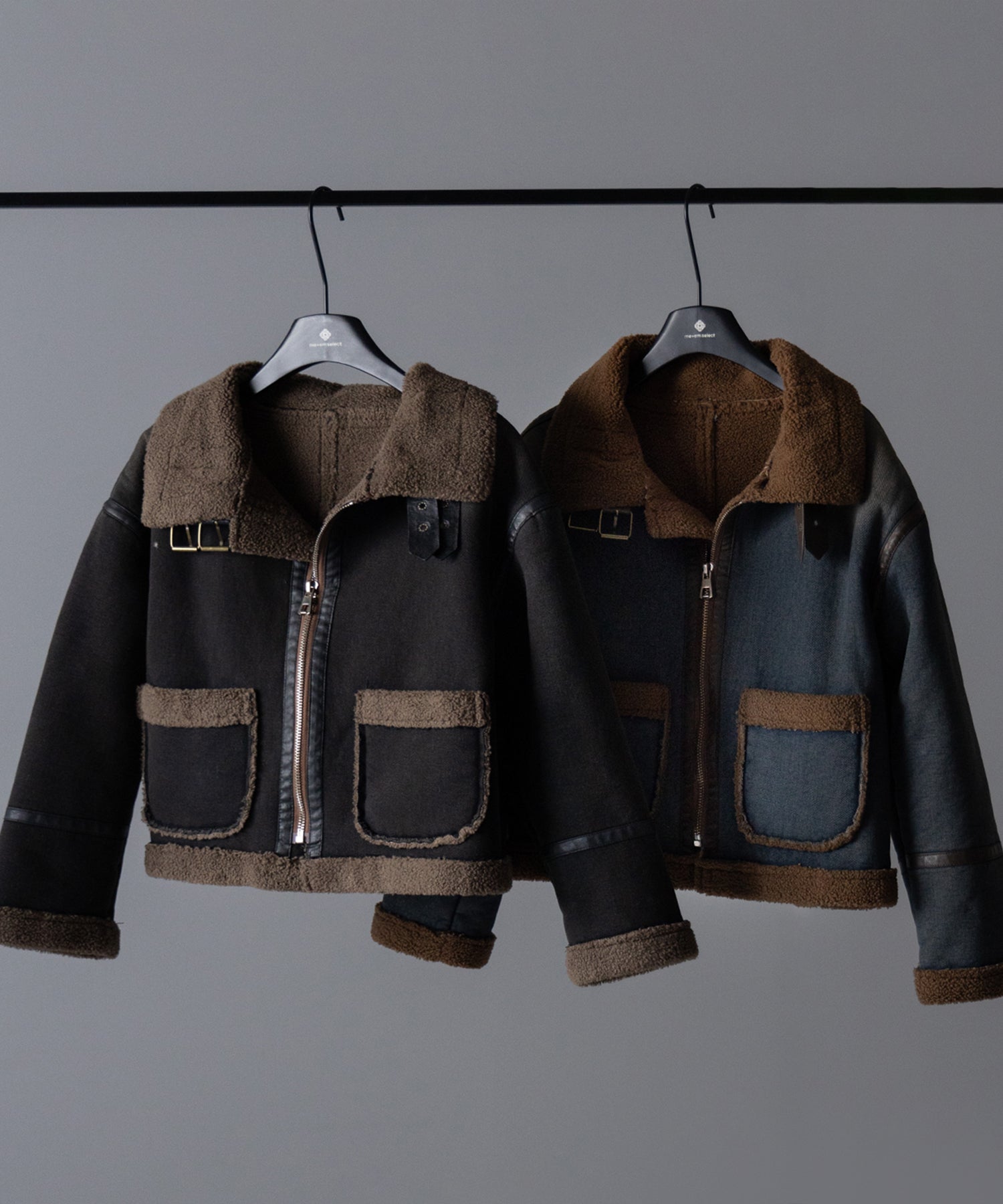 ヴィンテージデニムムートンB-3クロップドフライトジャケット 