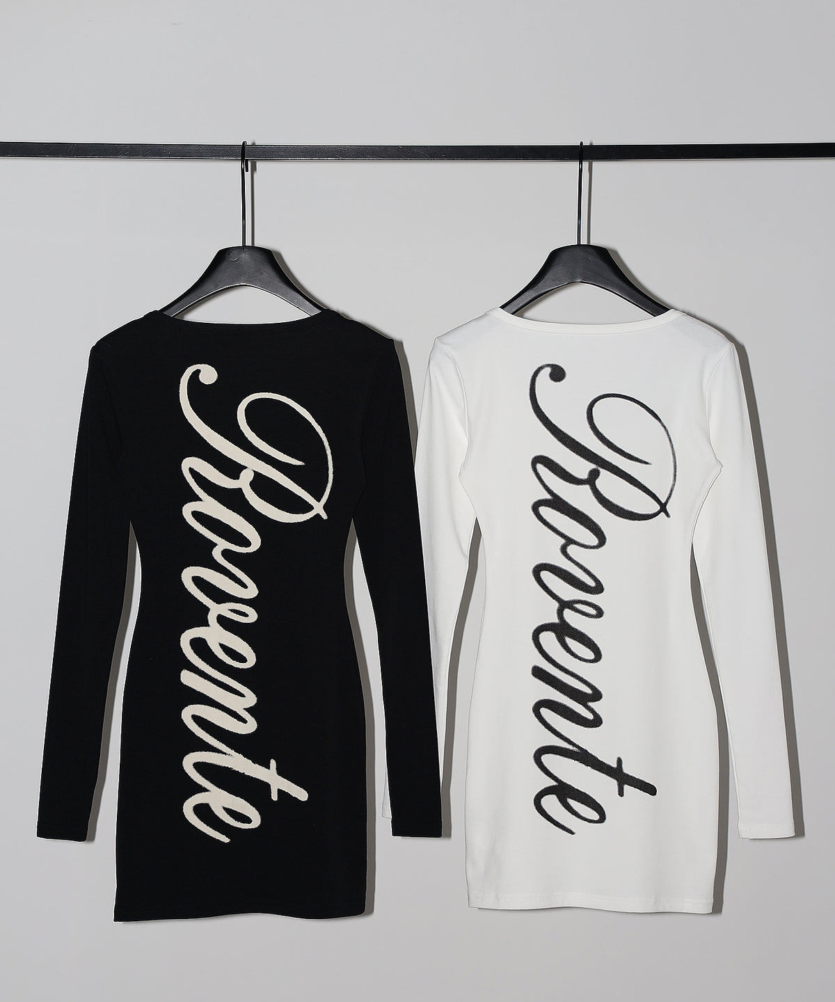 レタリングバックロゴスクエアタイトミニワンピース ／ lettering back logo square tight mini onepiece