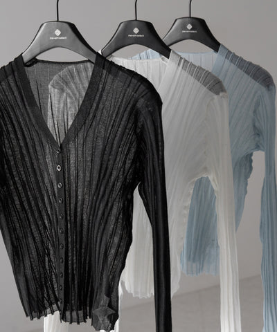 シアーリブニットカーディガン ／ sheer lib knit cardigan