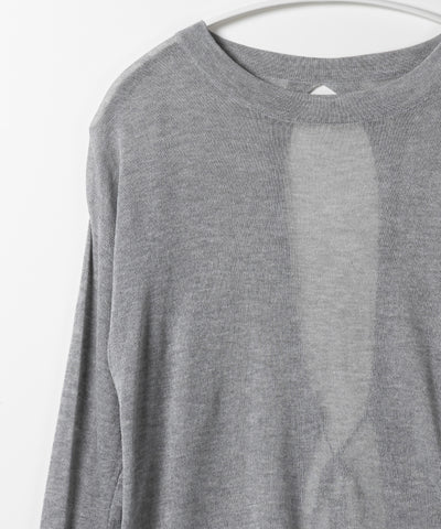 【 選べる７color 】ニュアンスカラーバックスリットオーバーシアーニット ／ nuance color back slit over sheer knit