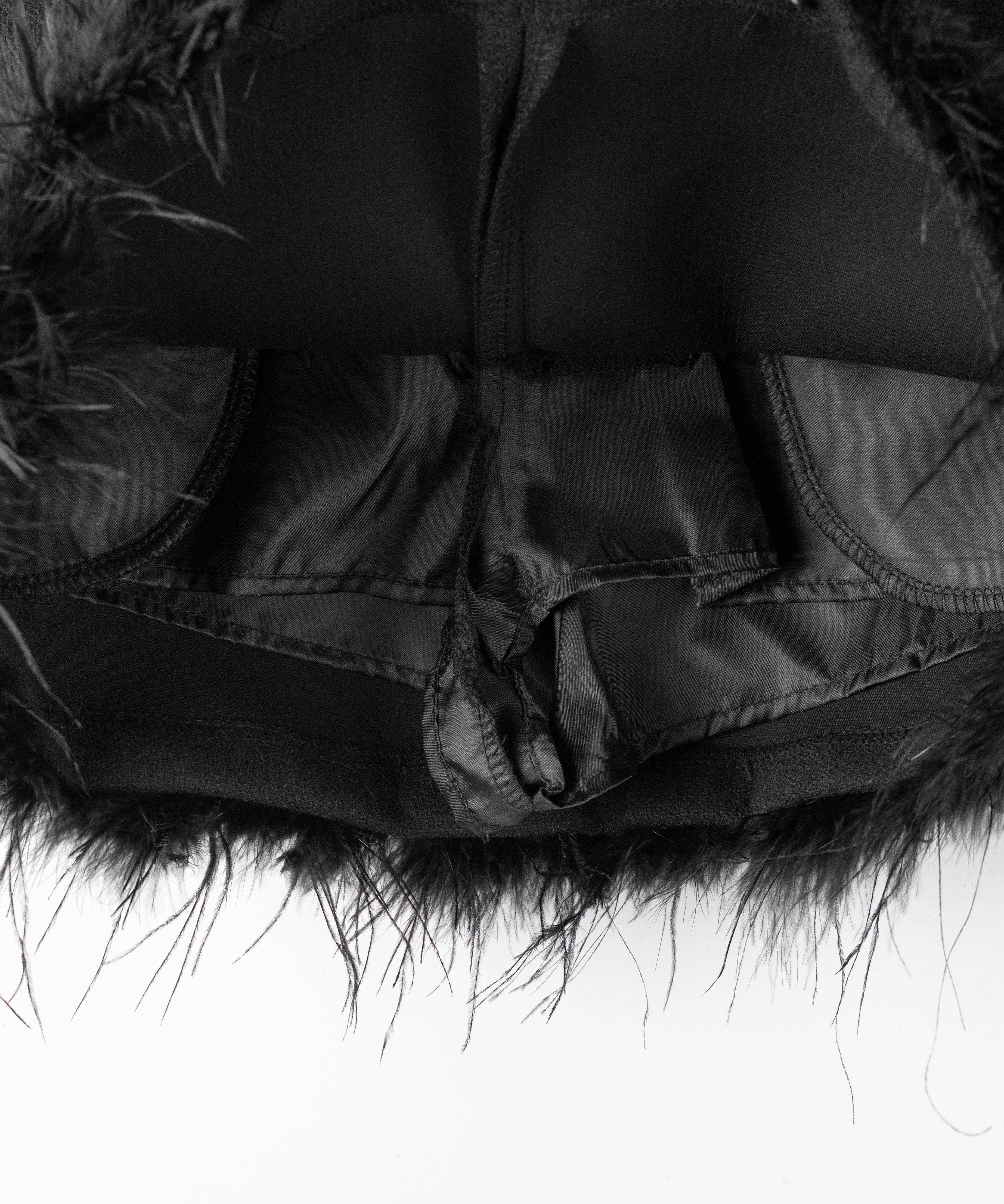 【 インナーパンツ裏地付 】ファードッキングウールライクレディミニスカート ／ fur docking woollike lady mini skirt