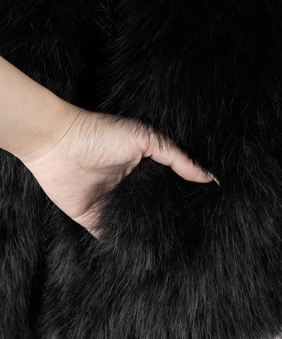 フェイクファーフーディミドルコート ／ fake fur hoodie middle coat
