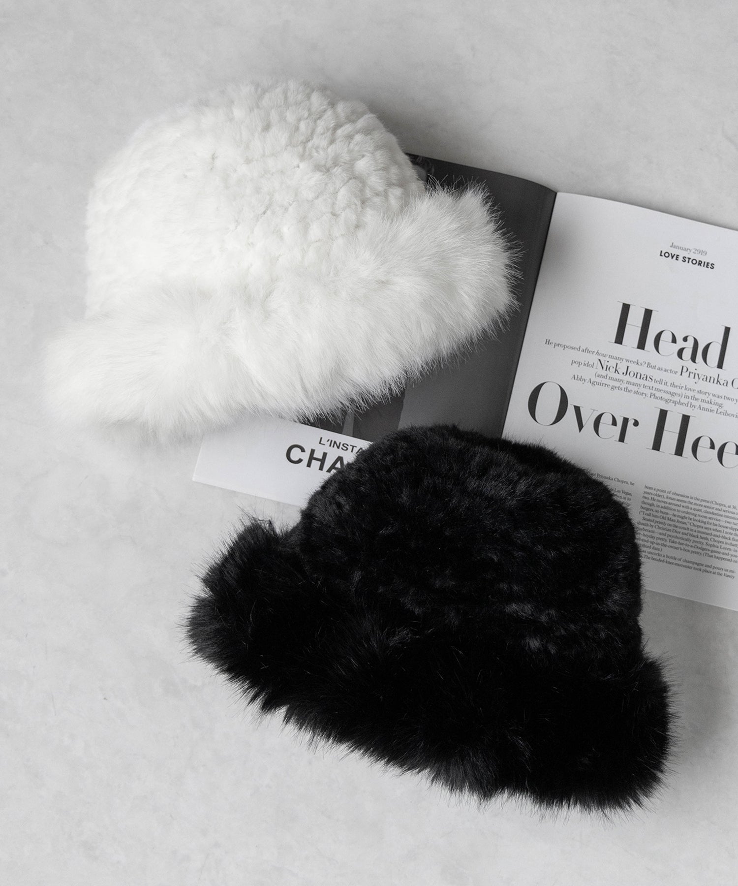 【 ２color 】ボリュームフェイクファーワッチハット ／ volume fake fur watch hat