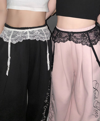 レースリボンストラップガーターベルト ／lace ribbon strap garter belt
