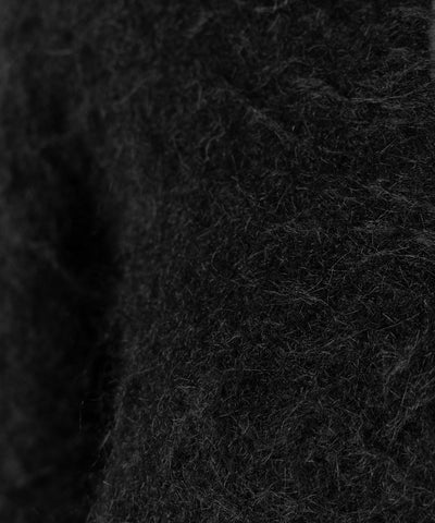 レースアップリボンオーバーシャギーニットカーディガン ／ lace up ribbon over shaggy knit cardigan