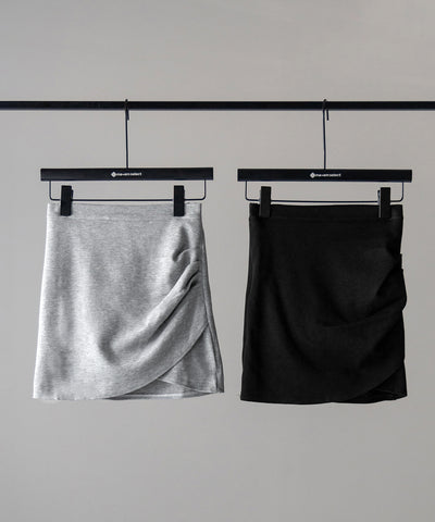 【 ２color ／ インパン裏地付 】サイドタックギャザータイトミニスカート ／side tuck gather tight mini skirt