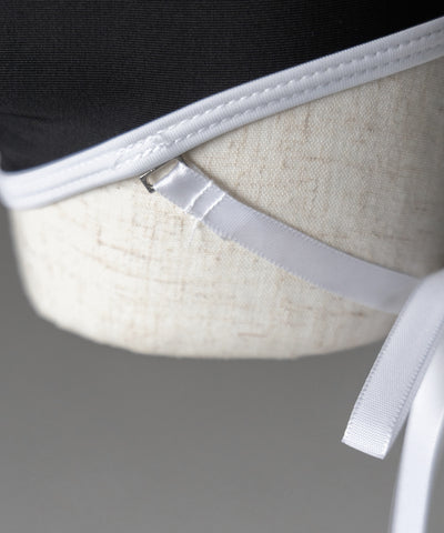 【 レディース水着／２点セット 】フロントリボンモノトーンハイウエストビキニ ／ front ribbon monotone high waist bikini