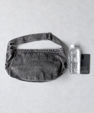 【 ２color 】ブラックタグヴィンテージデニムショルダーバッグ ／ black tag vintage denim shoulder bag