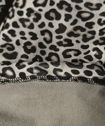 【 裾絞り可能２WAY 】レオパードヴィンテージサイドラインタックワイドスウェットパンツ ／ leopard vintage side line tuck wide sweatpants