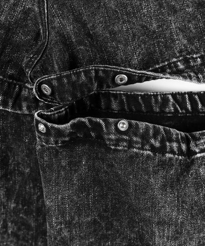 【 セットアップ着用可能 】２WAYヴィンテージケミカルブリーチカットアウトリボンデニム ／ 2WAY vintage chemical bleach cutout ribbon denim