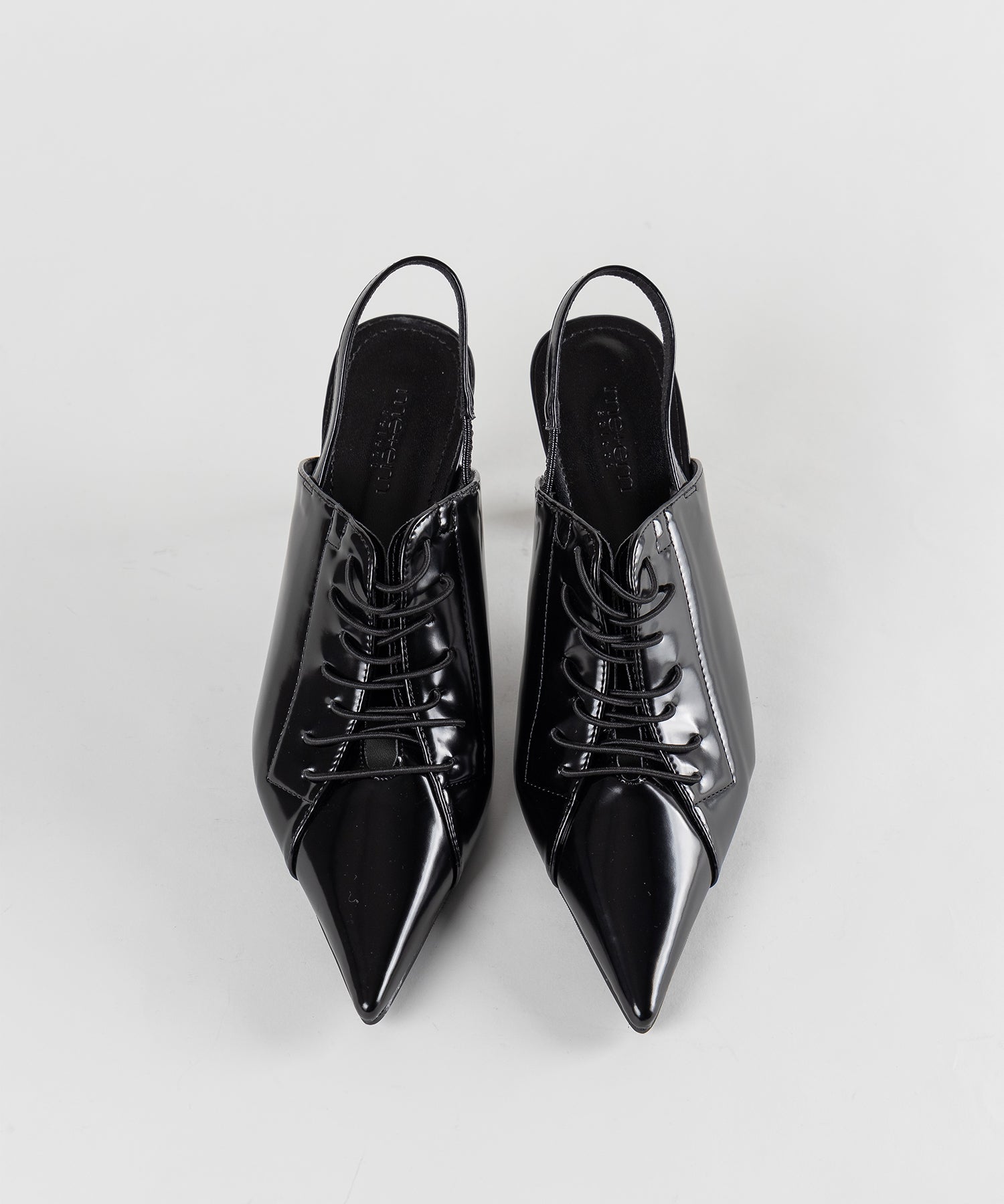 【 ３color 】ポインテッドトゥレースアップスニーカーミュール ／ pointed toe lace up sneaker mules