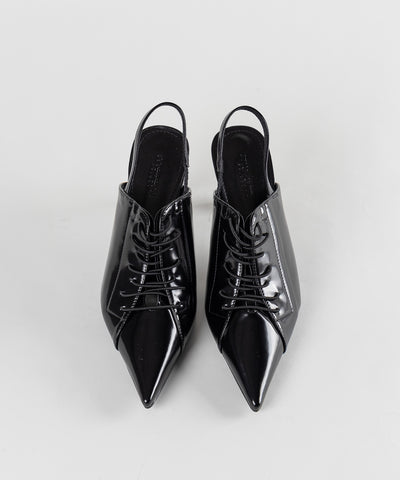 【 ３color 】ポインテッドトゥレースアップスニーカーミュール ／ pointed toe lace up sneaker mules