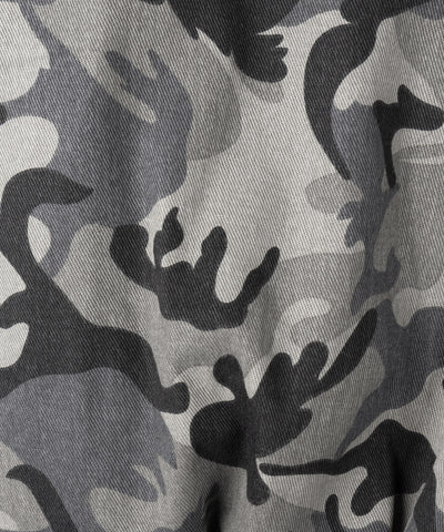 カモフラフェイクファーフーディ中綿ジャケット ／ camouflage fake fur hoodie down jacket