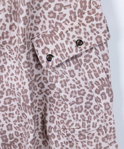 ヴィンテージライクピンクレオパードバレルカーゴパンツ ／ vintage like pink leopard barrel cargo pants