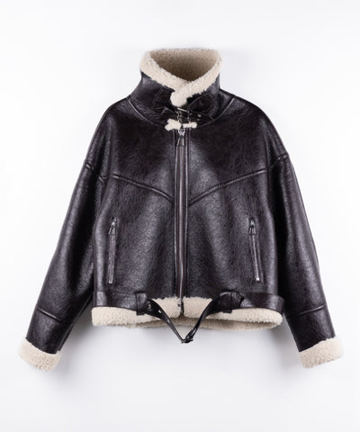 【 限定先行販売 】B-3ヴィンテージレザーボアムートンジャケット ／ B-3 vintage leather boa mouton jacket