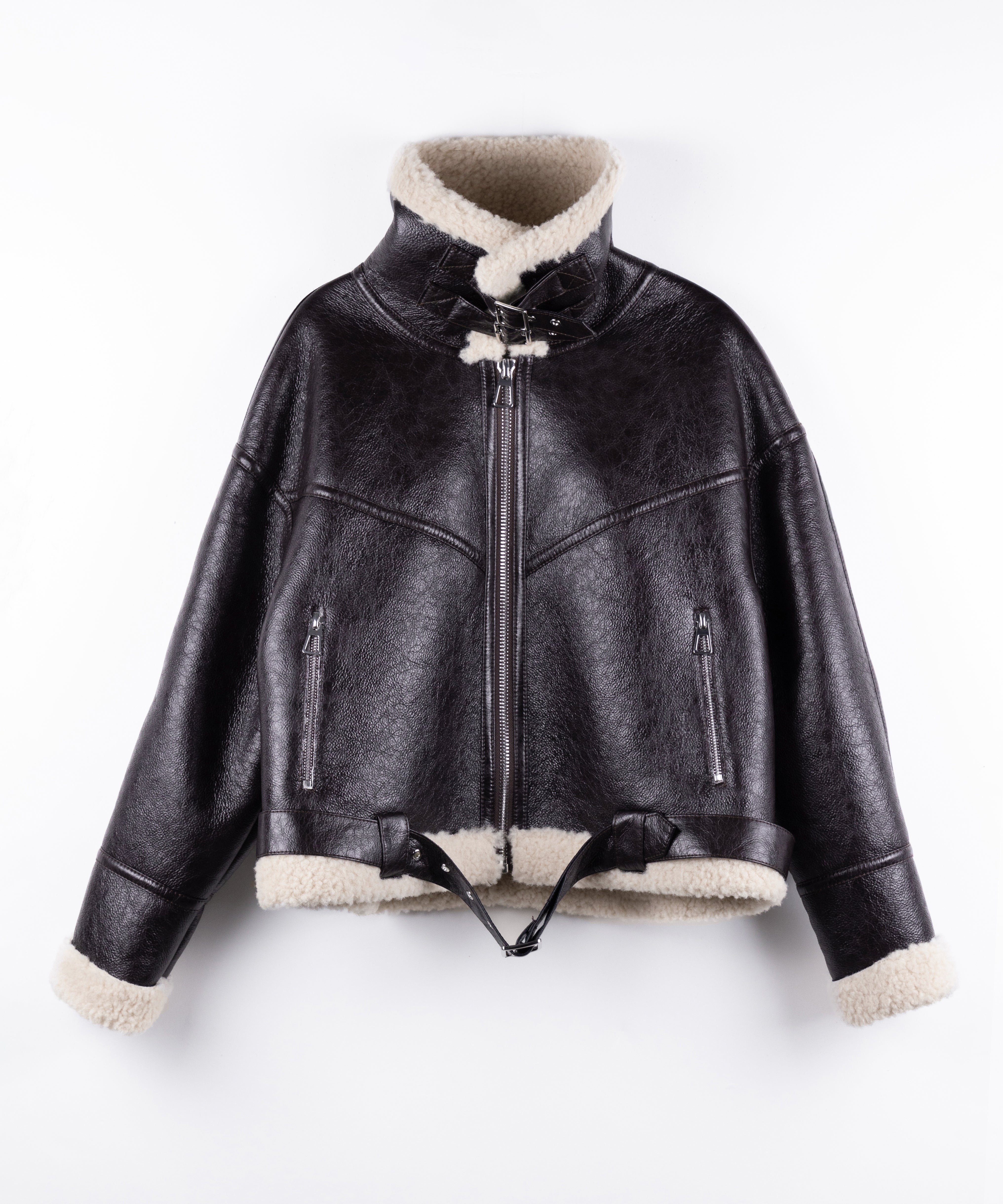 【 限定先行販売 】B-3ヴィンテージレザーボアムートンジャケット ／ B-3 vintage leather boa mouton jacket