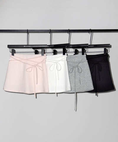 【 インパン裏地付き 】ストリングリボンミニスカート ／ string ribbon mini skirt