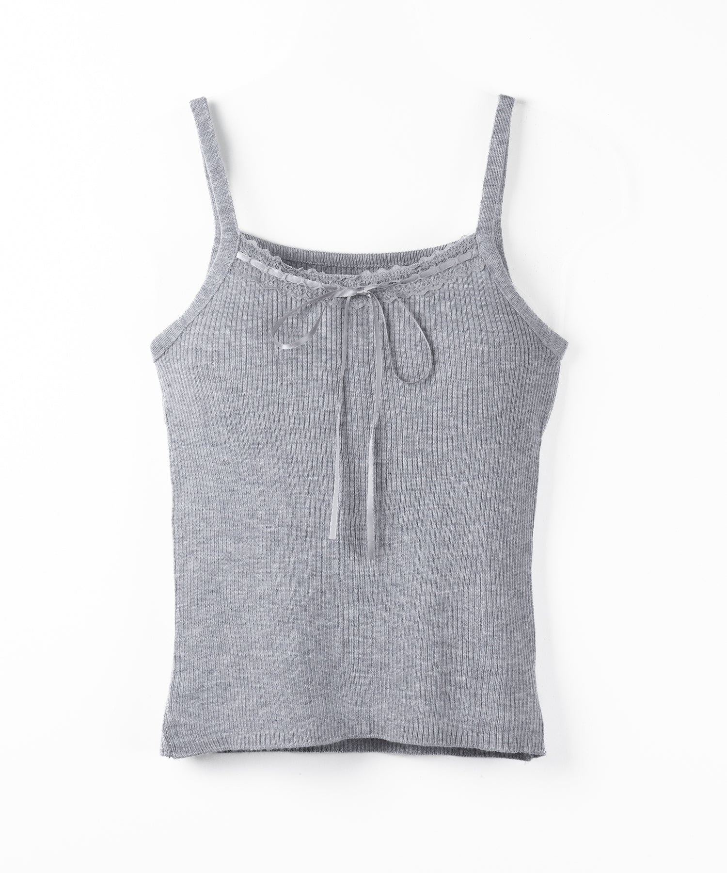 【 ２点セット 】リボンリブニットキャミソール ＋ カーディガンセット / ribbon rib knit camisole + cardigan set
