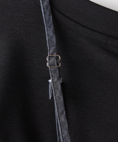 【 ２点セット 】ヴィンテージデニムビスチェ ＆ レイヤードＴシャツセット ／ vintage denim bustier & layered Ｔ-shirts set