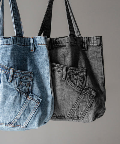 【 ２color 】ヴィンテージドッキングウォッシュデニムバッグ ／ vintage docking washed denim bag