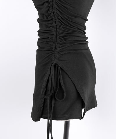 【 ２点セット 】スクエアネックサイドシャーリングミニワンピース＆インナーショートパンツ ワンホンセットアップ ／ square neck side shirring mini onepiece & inner short pants wanghong SETUP