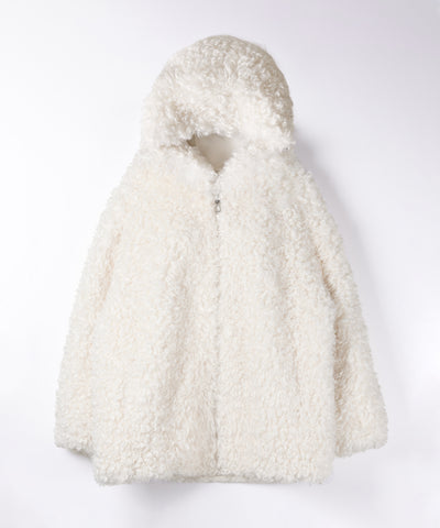 【 限定先行販売 】プードルボアミドルフーディコート ／ poodle boa middle hoodie coat