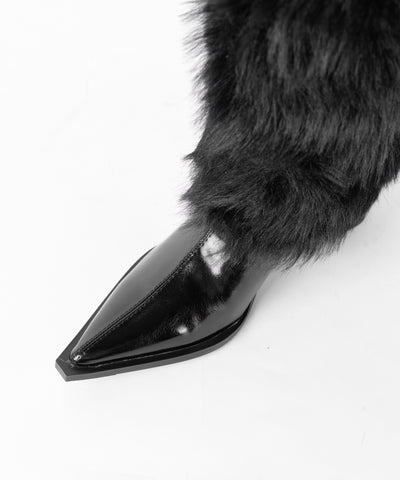 ミックスフェイクファーロングカバーブーツ ／ mix fake fur long cover boots