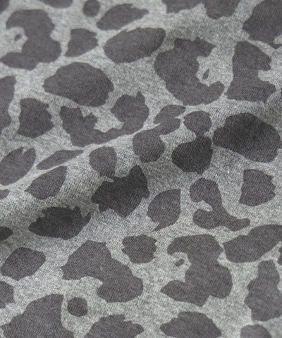 グレーレオパードスクエアネックスリムTシャツ ／ gray reopard square neck slim T-shits