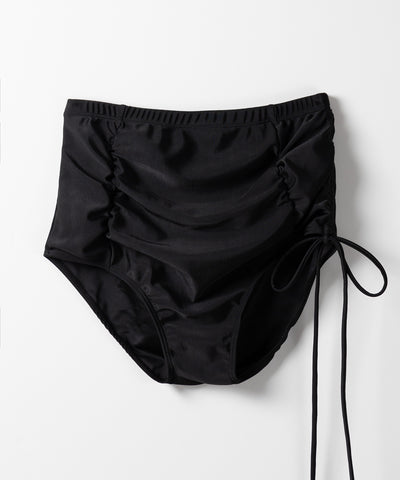 【 レディース水着／３点セット 】シアートップス付き　ストラップリボンカットアウトワンショルハイウエストビキニ ／ sheer tops set strap ribbon cutout one shoulder high waist bikini