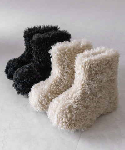 厚底テディボアショートブーツ ／ platform teddy boa short boots