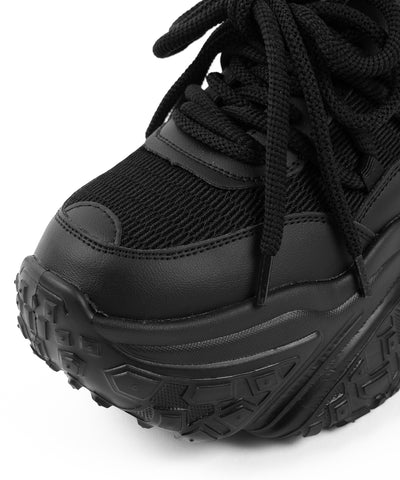 【 +10.5cm盛れ 】レースアップ厚底スニーカー ／ +10.5cm lace-up platform sneakers