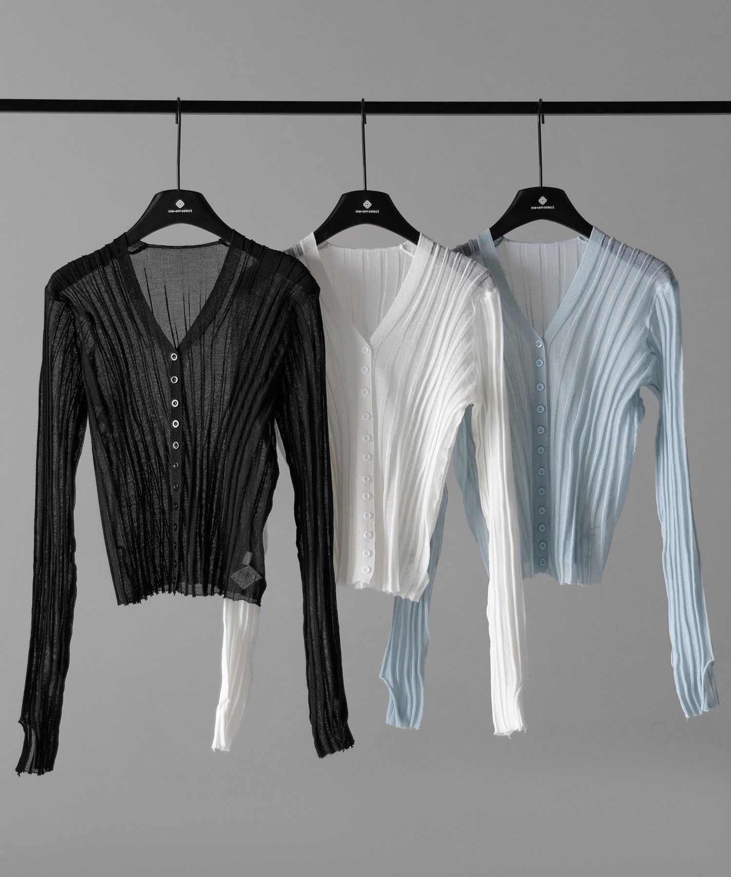 シアーリブニットカーディガン ／ sheer lib knit cardigan
