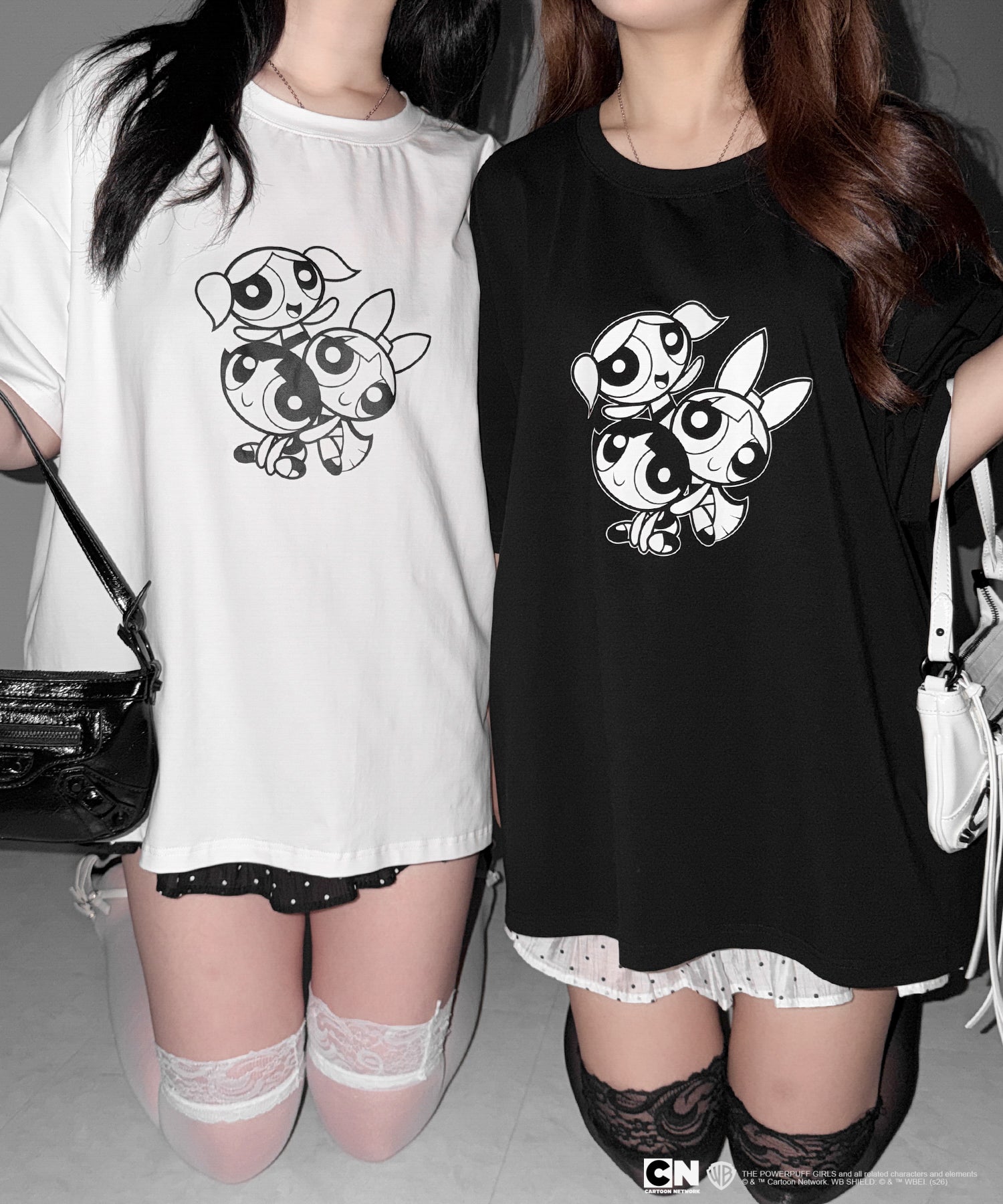 【THE POWERPUFF GIRLS】パワーパフガールズビッグプリントオーバーサイズＴシャツ / big print oversize Tee【 セットアップ着用可能 】