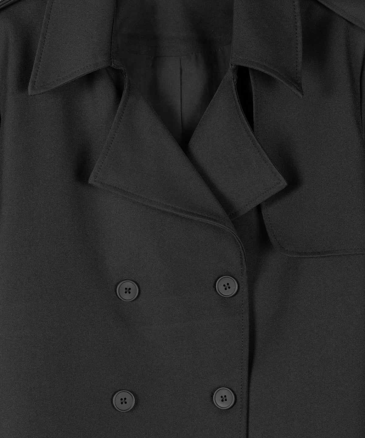 【 上下セットアップ 】ウエストマークショートトレンチコート ＋ タックワイドスラックスパンツ SETUP ／ Waist-mark short trench coat + tuck wide slacks pants