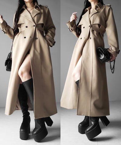 ウエストマークレディロングトレンチコート ／ waistmark lady long trench coat