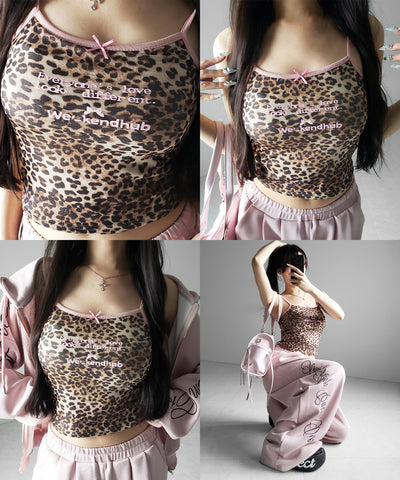 レオパードロゴパイピングキャミソール ／ leopard logo piping camisole
