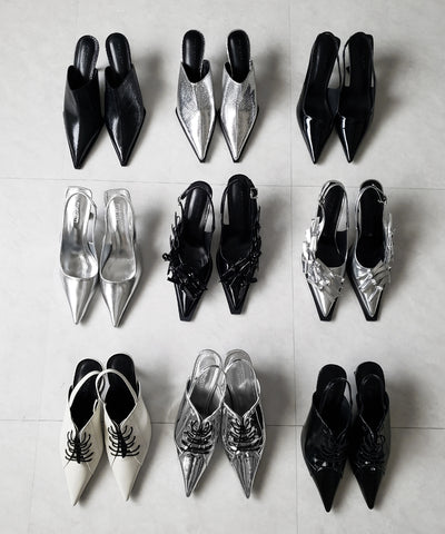 【 ３color 】ポインテッドトゥレースアップスニーカーミュール ／ pointed toe lace up sneaker mules